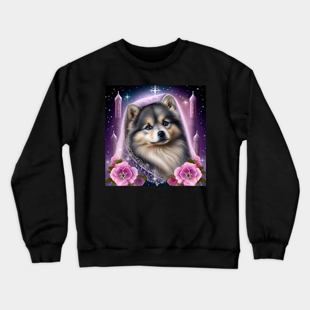 Modest Finnish Lapphund Crewneck Sweatshirt by Enchanted Reverie